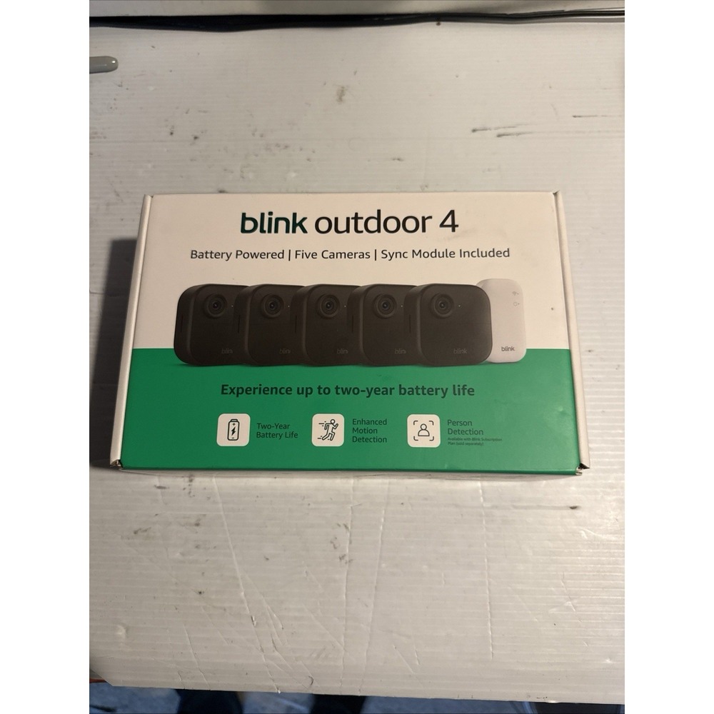 BLINK Outdoor 4th Gen 5-Camera Security System With Sync Module Core Brand New